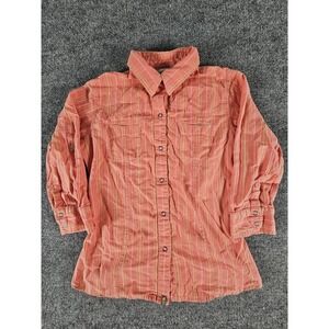 North Face Shirt Womens Small Striped Lightweight Button Up Outdoors Hiking Casu